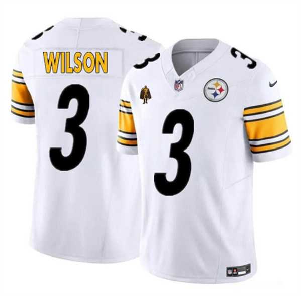 Men & Women & Youth Pittsburgh Steelers #3 Russell Wilson White F.U.S.E. With Walter Payton Patch Vapor Limited Stitched Jersey